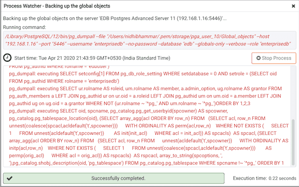 Backup Globals - Process Watcher