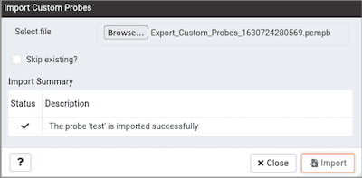 Custom Probes - Import Successful