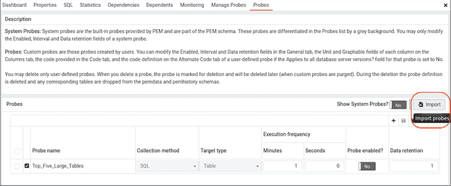 Custom Probes - Import