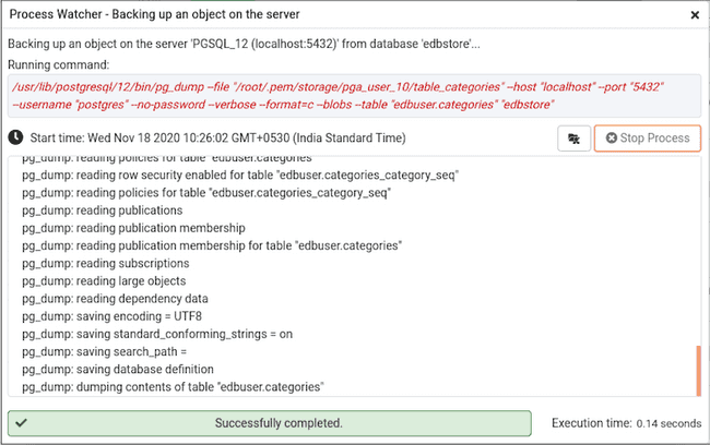 Process watcher with storage manager icon