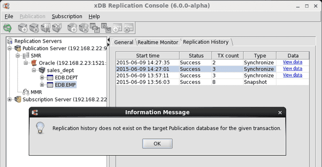 View Data link after shadow table history cleanup