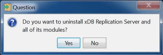 Confirm xDB Replication Server uninstallation