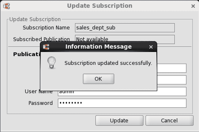 Subscription successfully updated