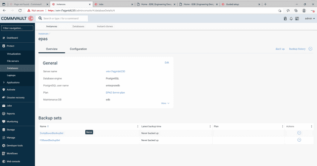 Creating a Server Backup Plan in Core Setup