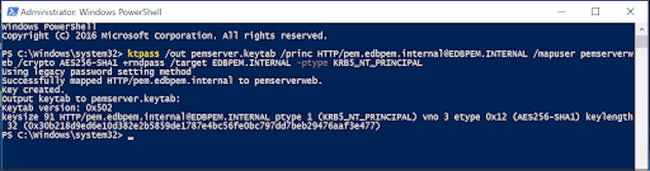 Windows PowerShell ktpass