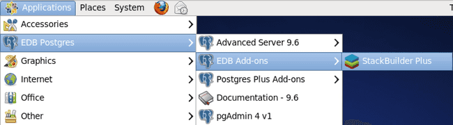 Postgres application menu