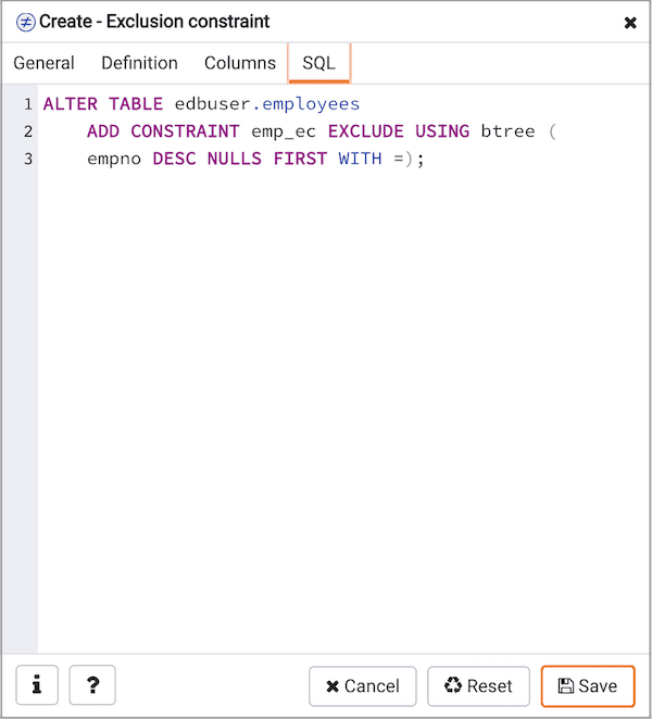 Create Compound Trigger dialog - SQL tab