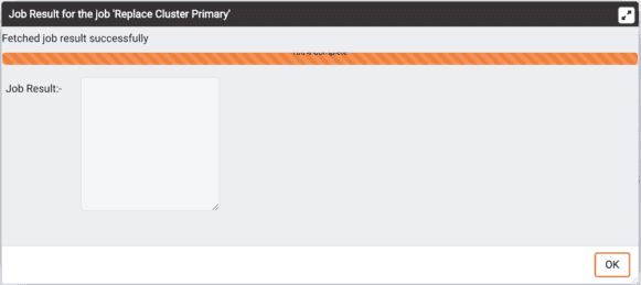 Failover Manager dialog - Job Results