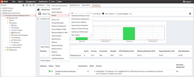 PEM Tools menu