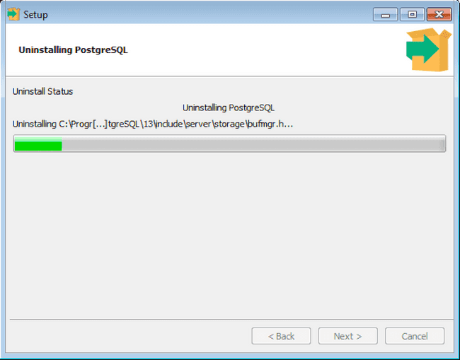 Uninstalling PostgreSQL
