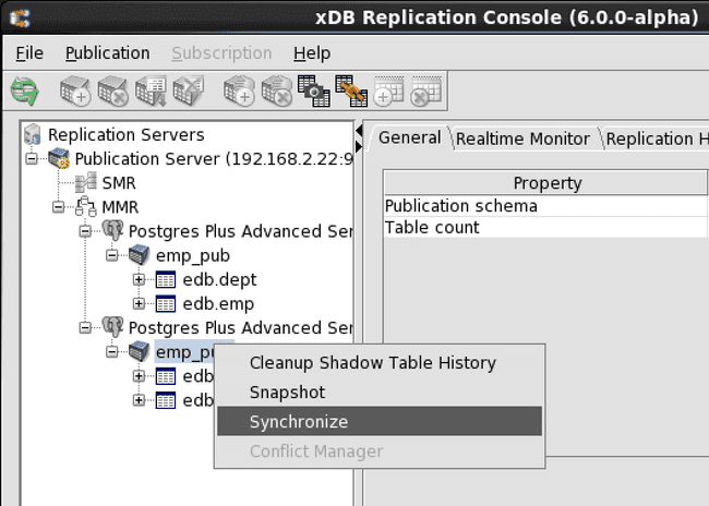 Opening the Synchronize dialog box